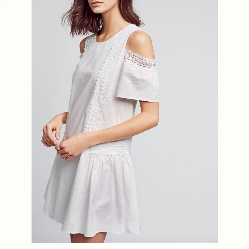 Anthropologie Dress | White Moon River Poplin